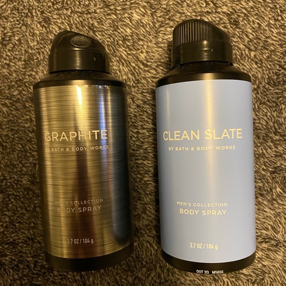 2 Men’s Collection Bath & Body Works Body Spray Graphite & Clean Slate Scents - Picture 2 of 8